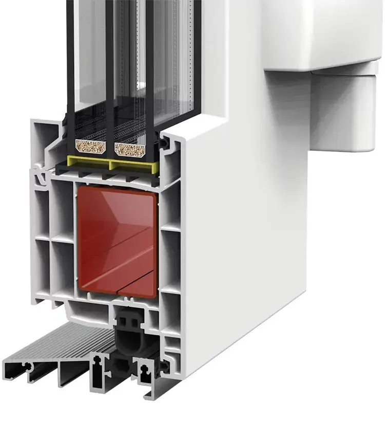 Framex 80 MD – 7 kamerų PVC durys