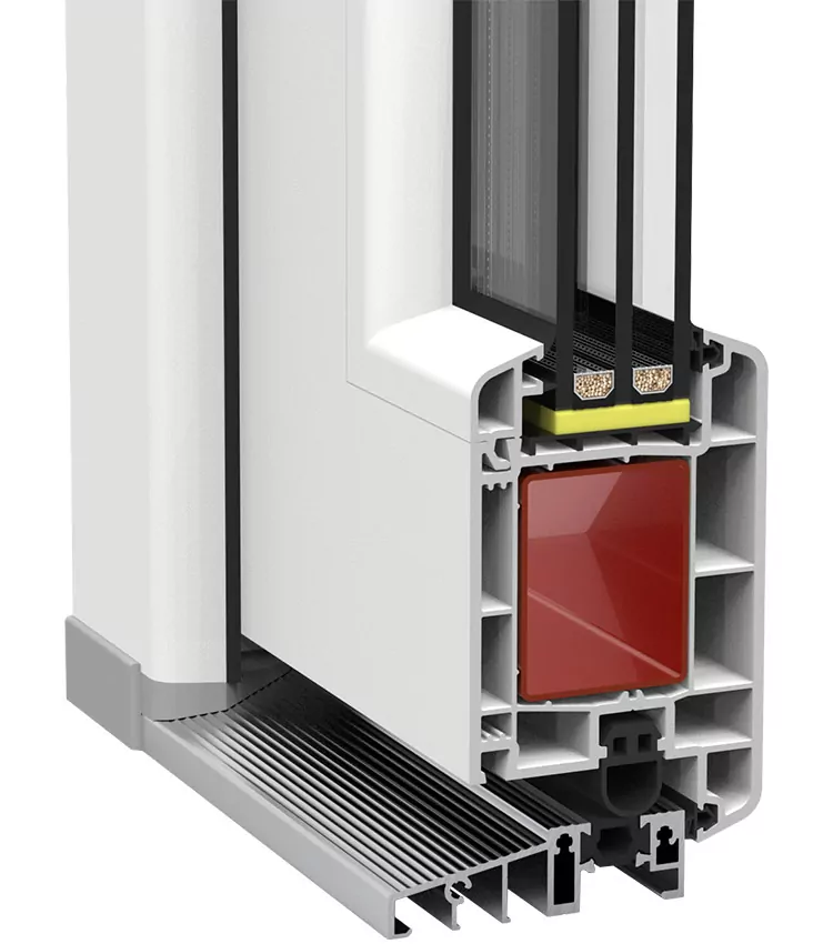 Framex 71 PVC durys– vaizdas iš vidaus