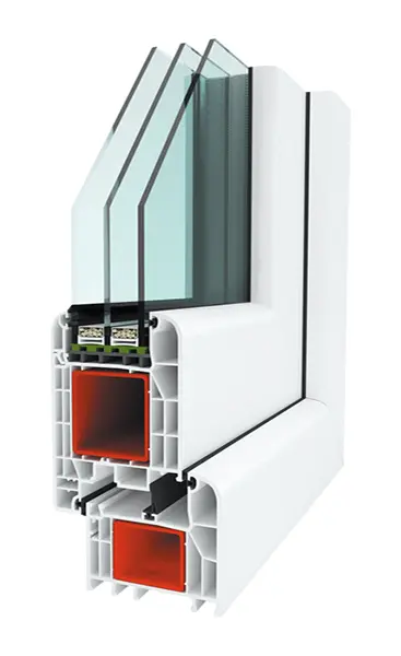 Plastimet Invite MD plastikinių durų profilio pjūvis